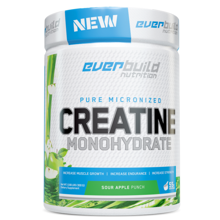 7-creatine-monohydrate-sour-apple-punch-0300-kg-0660-lbs-rrh7b Everbuild Creatine Monohydrate ar ābolu garšu, 300g - Image 1